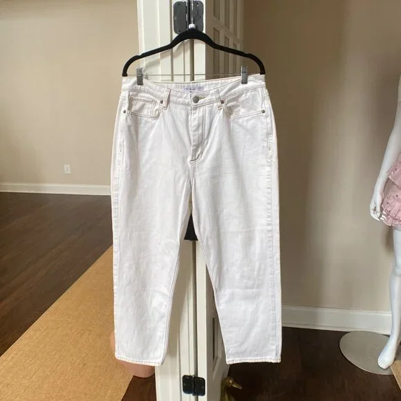 Elizabeth & James High Rise Vintage Straight Jeans in Cream White , Size 14/32 - Picture 2 of 8